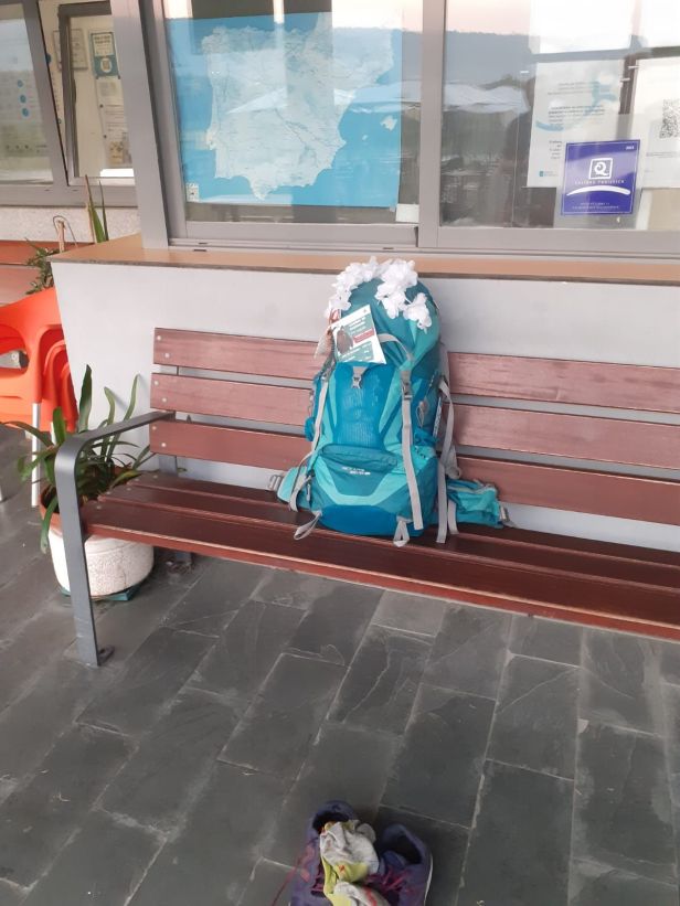 Mochila wartet auf Luis
